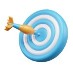 Business goal 3d icon illustration or business target 3d illustration